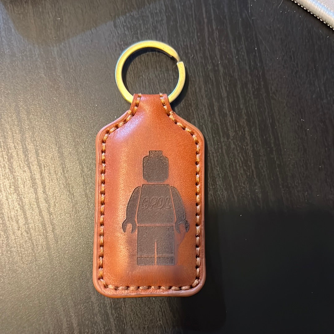 Square Leather Keychain-Lego
