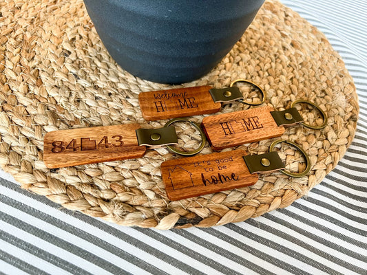 Personalized Wood Rectangle Keychain